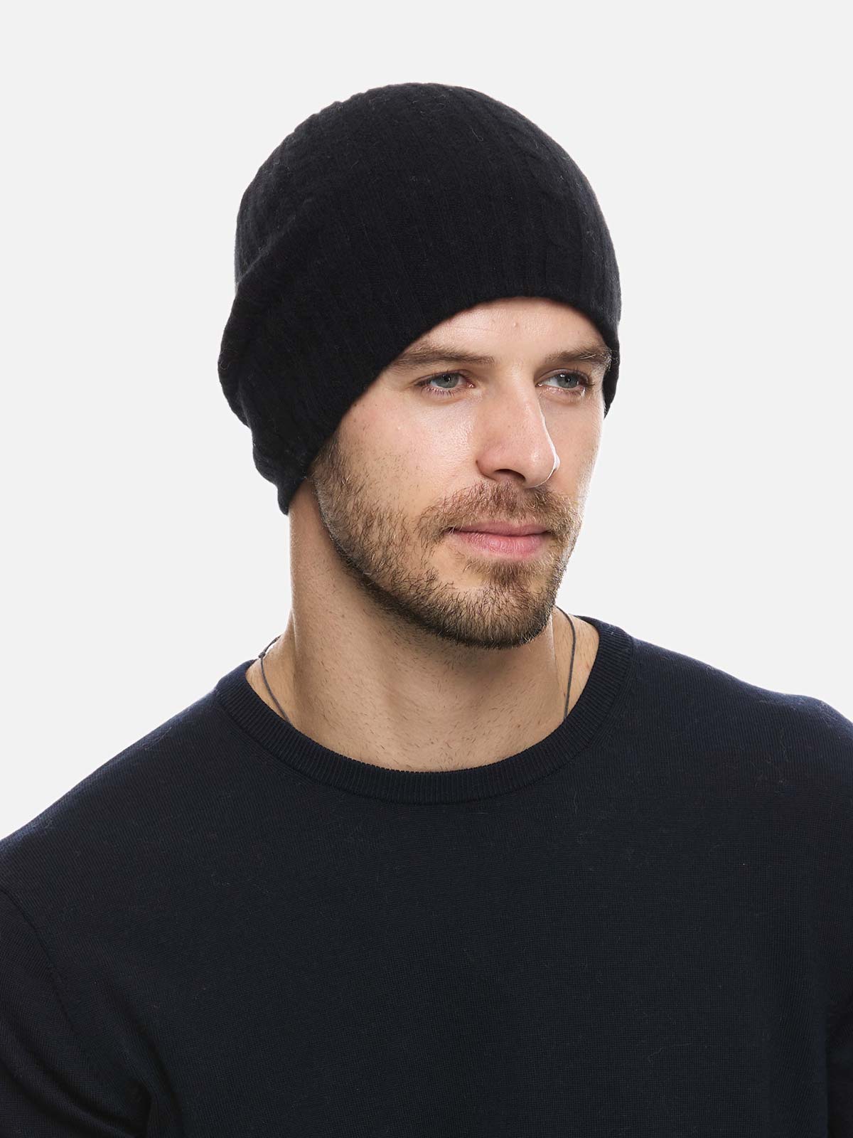 4-Way Cashmere Beanie - Black/Gray - Image 5