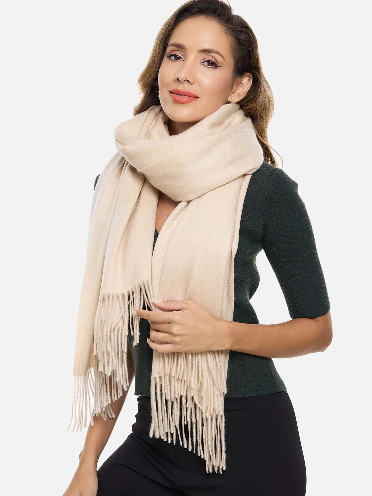 Almond Cashmere Wrap - Image 3