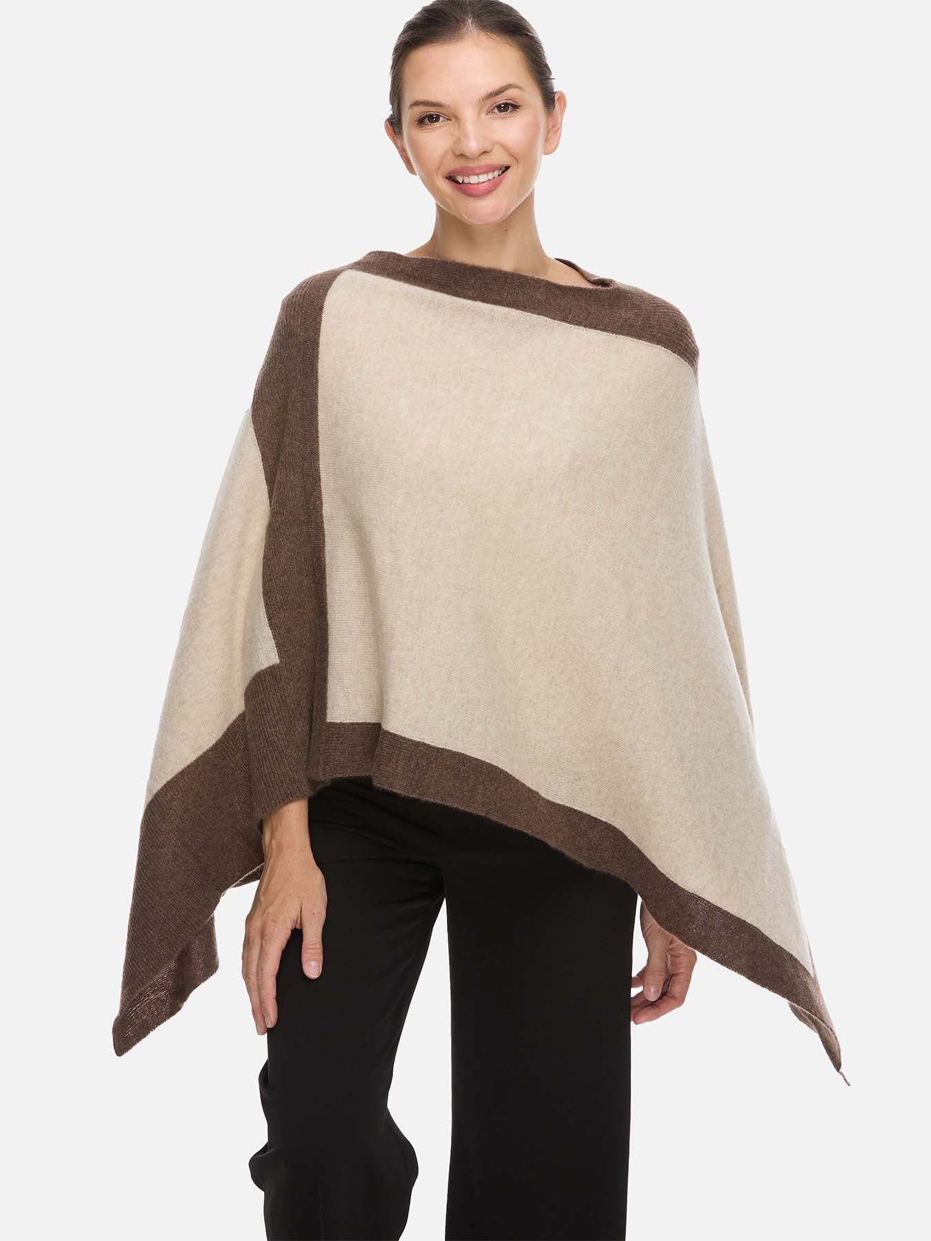 Beige Cashmere Poncho - Image 3