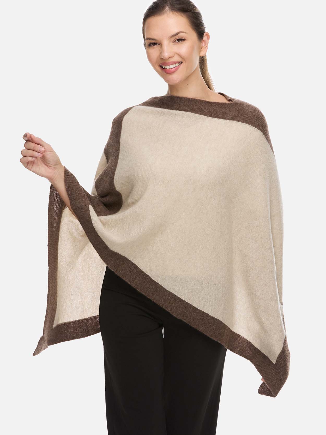 Beige Cashmere Poncho - Image 6