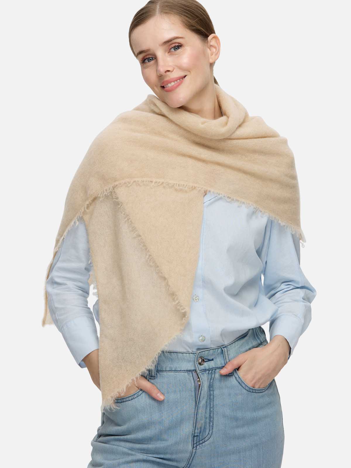 Beige CloudPuff Cashmere Scarf - Image 7