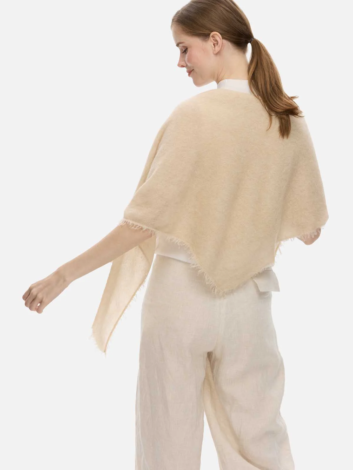 Beige CloudPuff Cashmere Scarf - Image 8