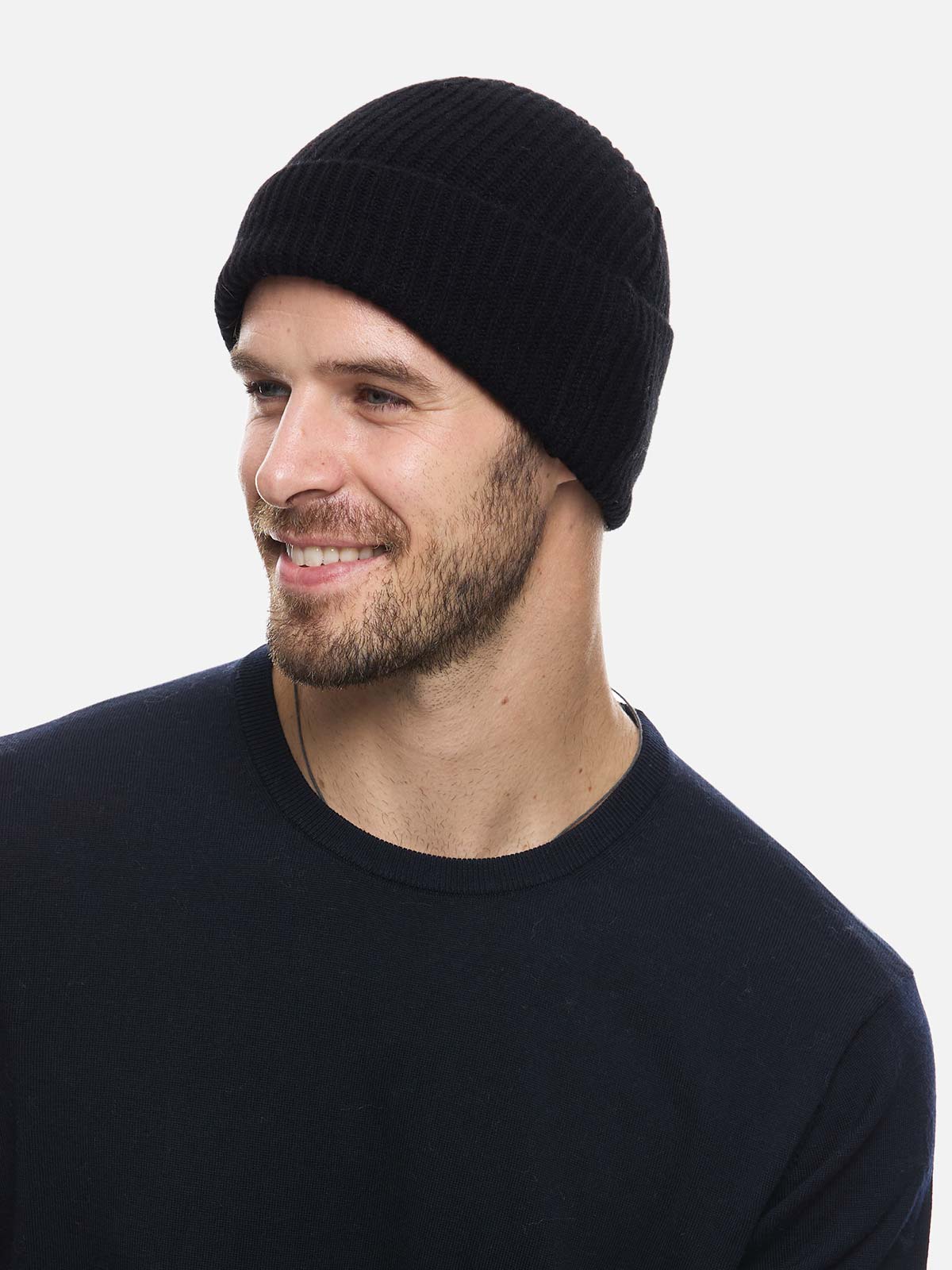 Black Cashmere Beanie - Image 3