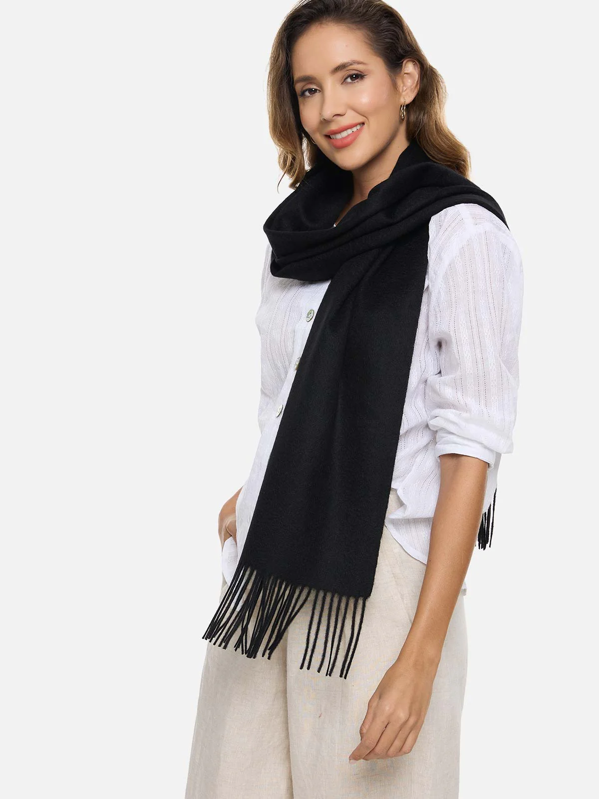 Black Cashmere Scarf - Image 3