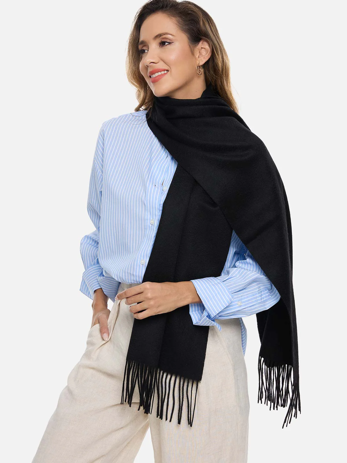 Black Cashmere Scarf - Image 6