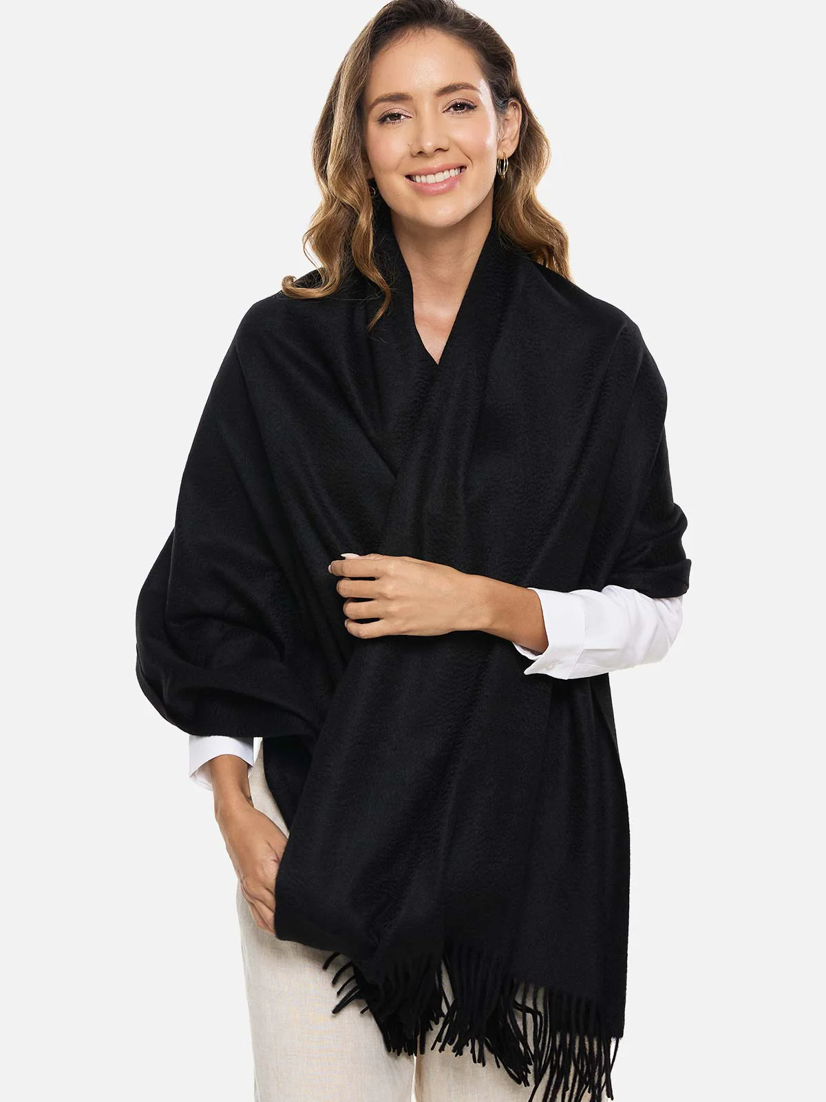 Black Cashmere Wrap - Image 3
