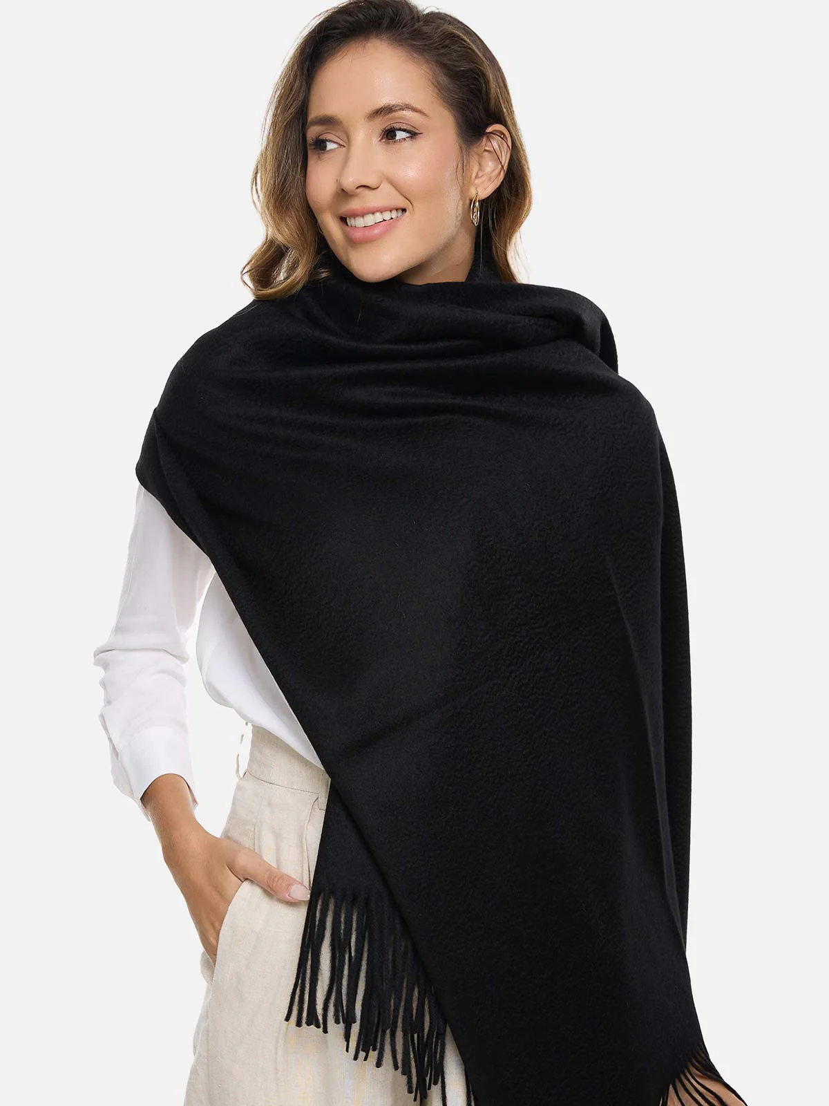 Black Cashmere Wrap - Image 5