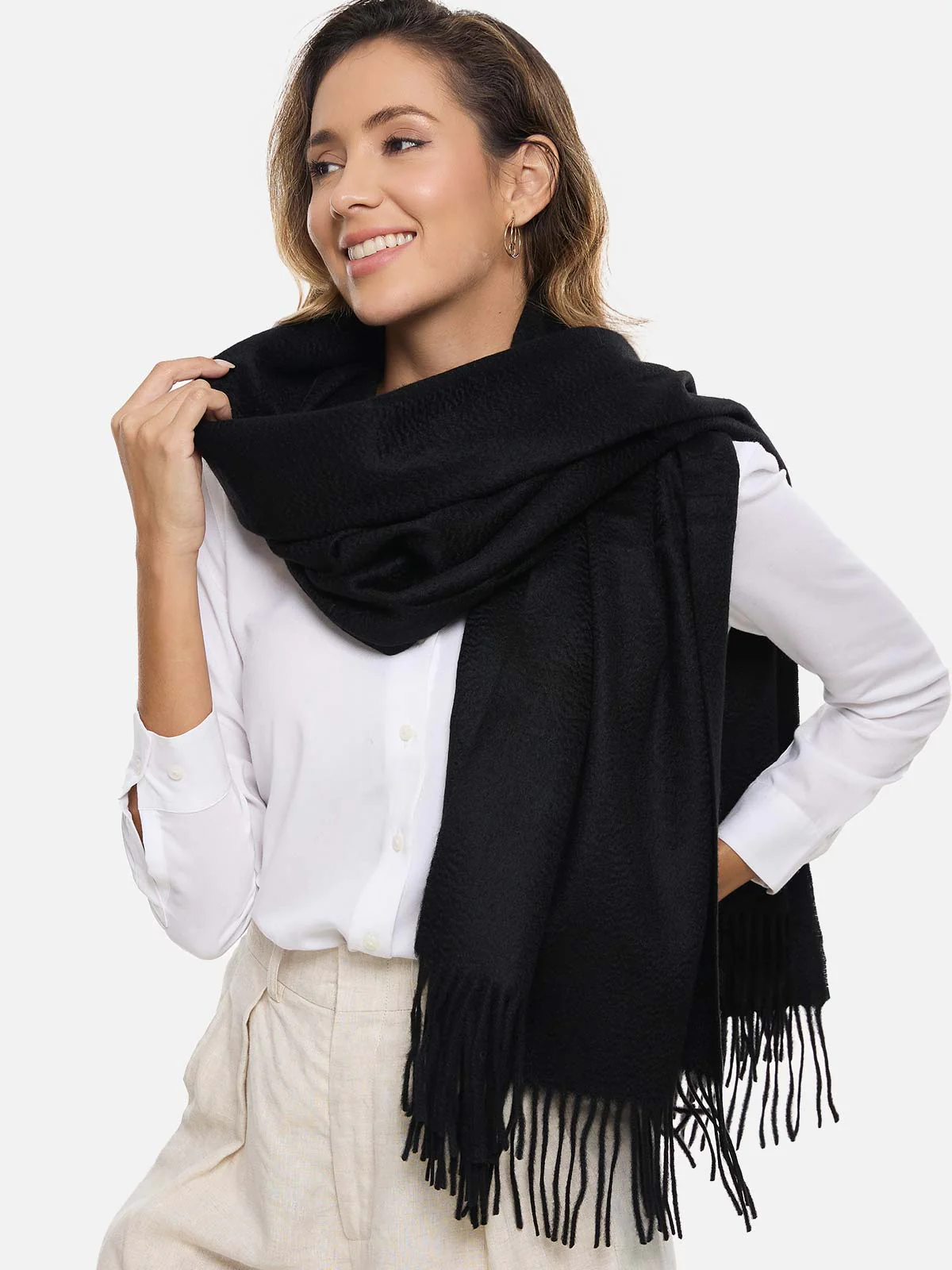 Black Cashmere Wrap - Image 6