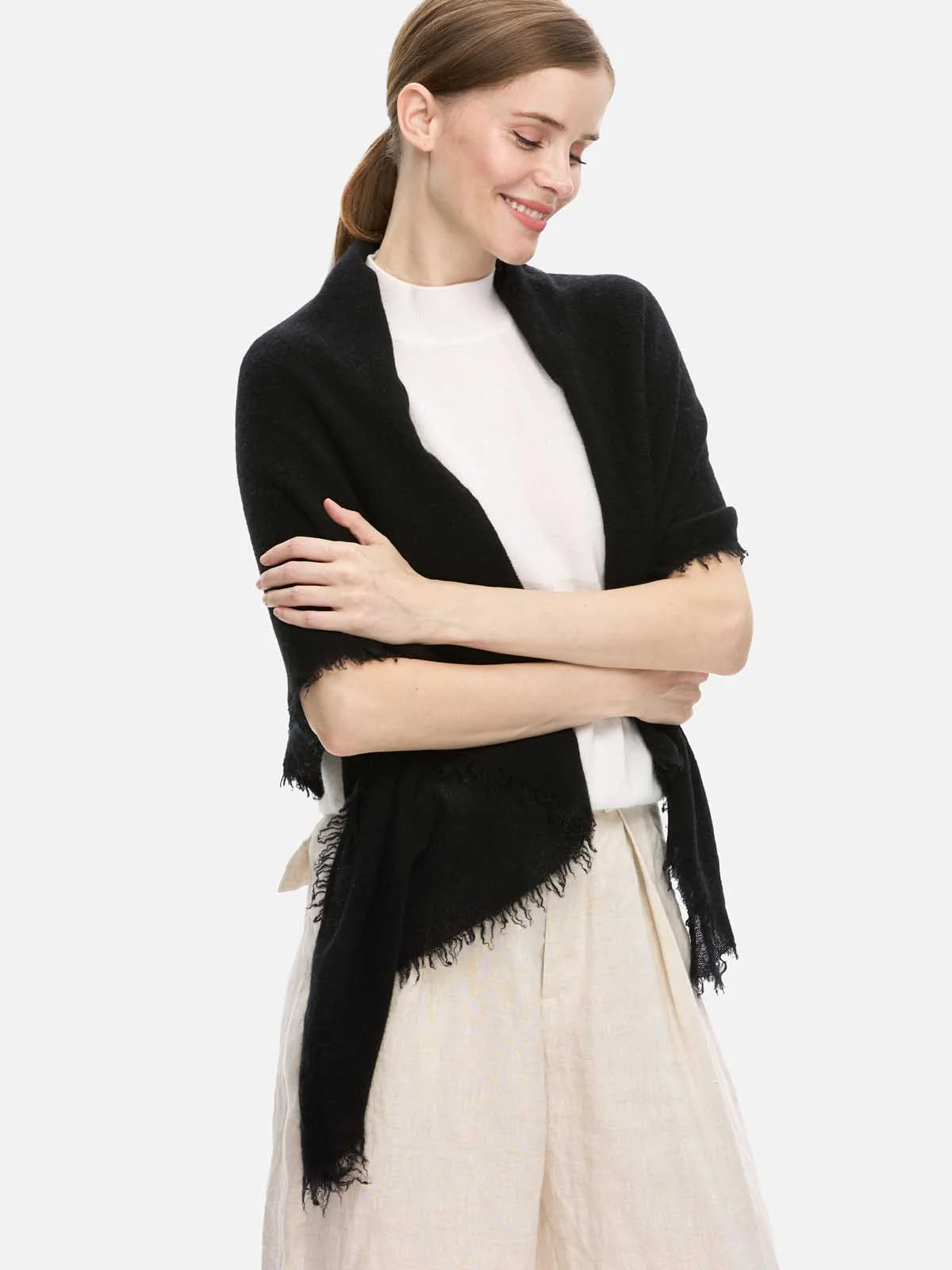 Black CloudPuff Cashmere Scarf - Image 3