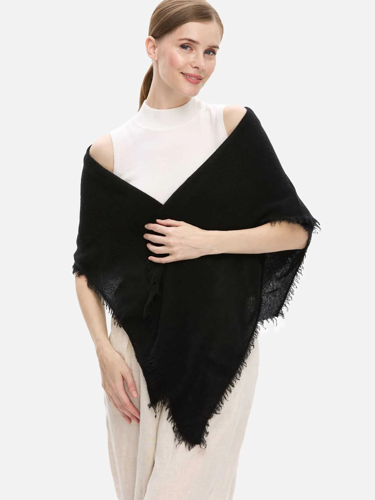 Black CloudPuff Cashmere Scarf - Image 6