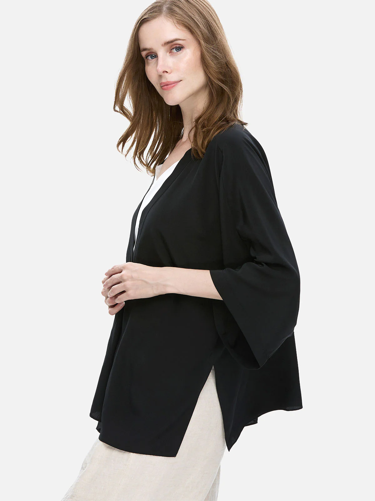 Black Silk Relax Cardigan - Image 3