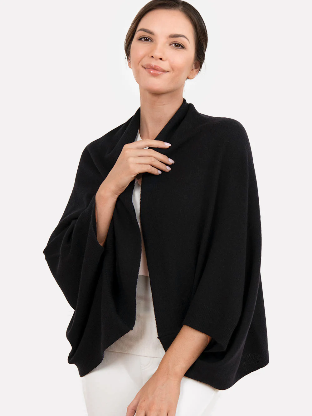 Black Wearable Cashmere Wrap - Image 5