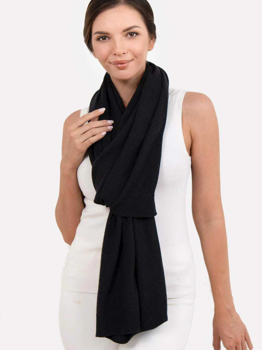 Black Wearable Cashmere Wrap - Image 6
