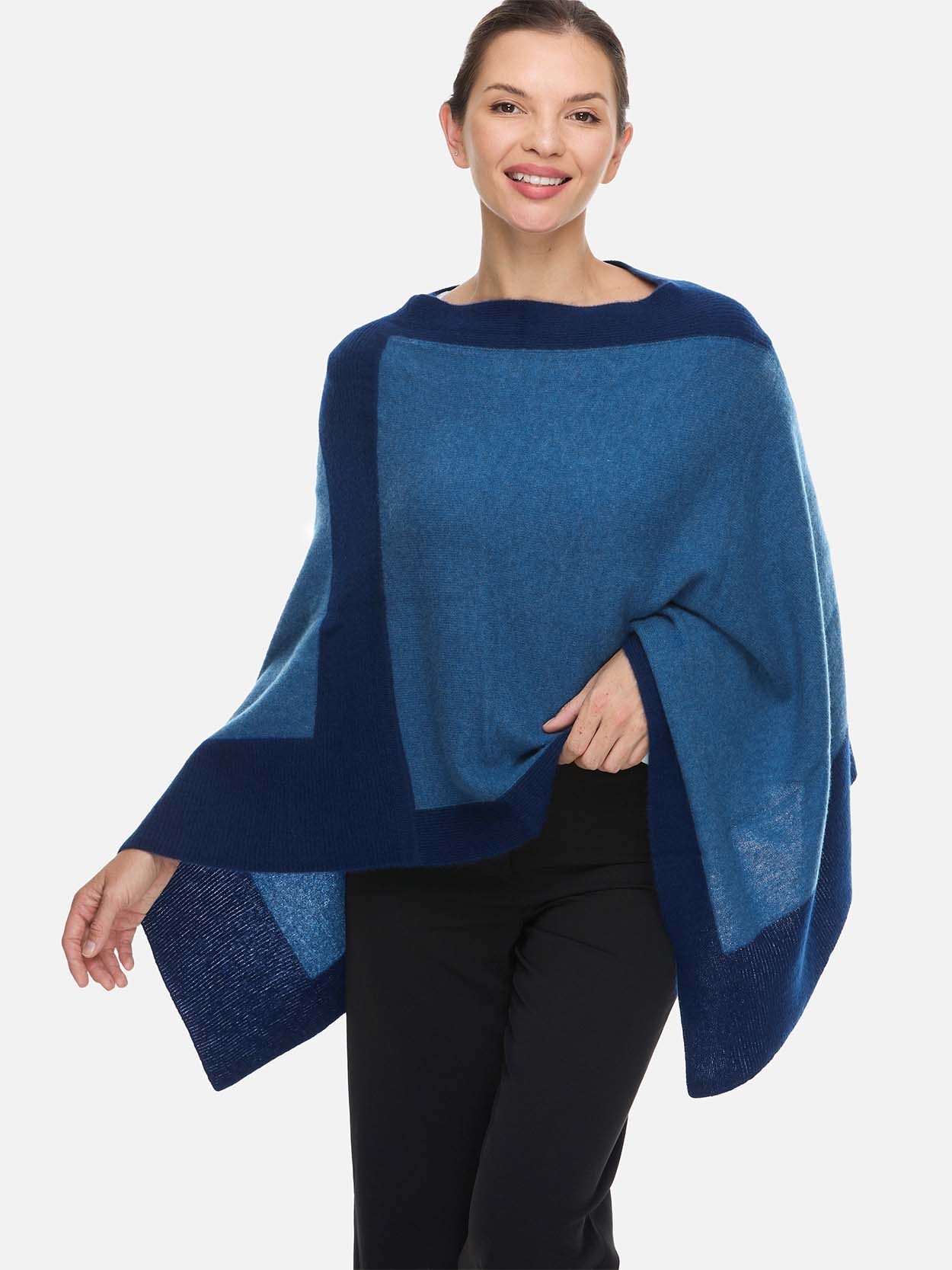 Blue Cashmere Poncho - Image 5