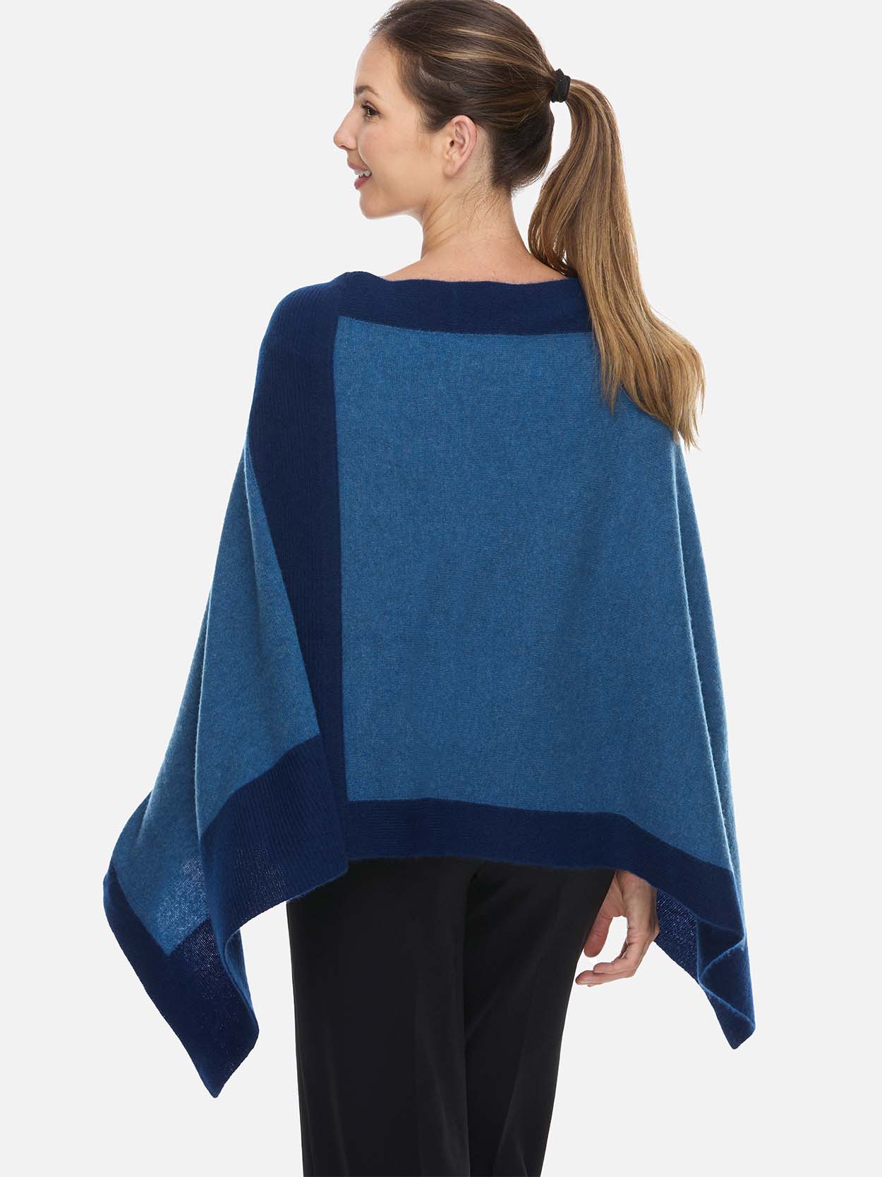 Blue Cashmere Poncho - Image 6