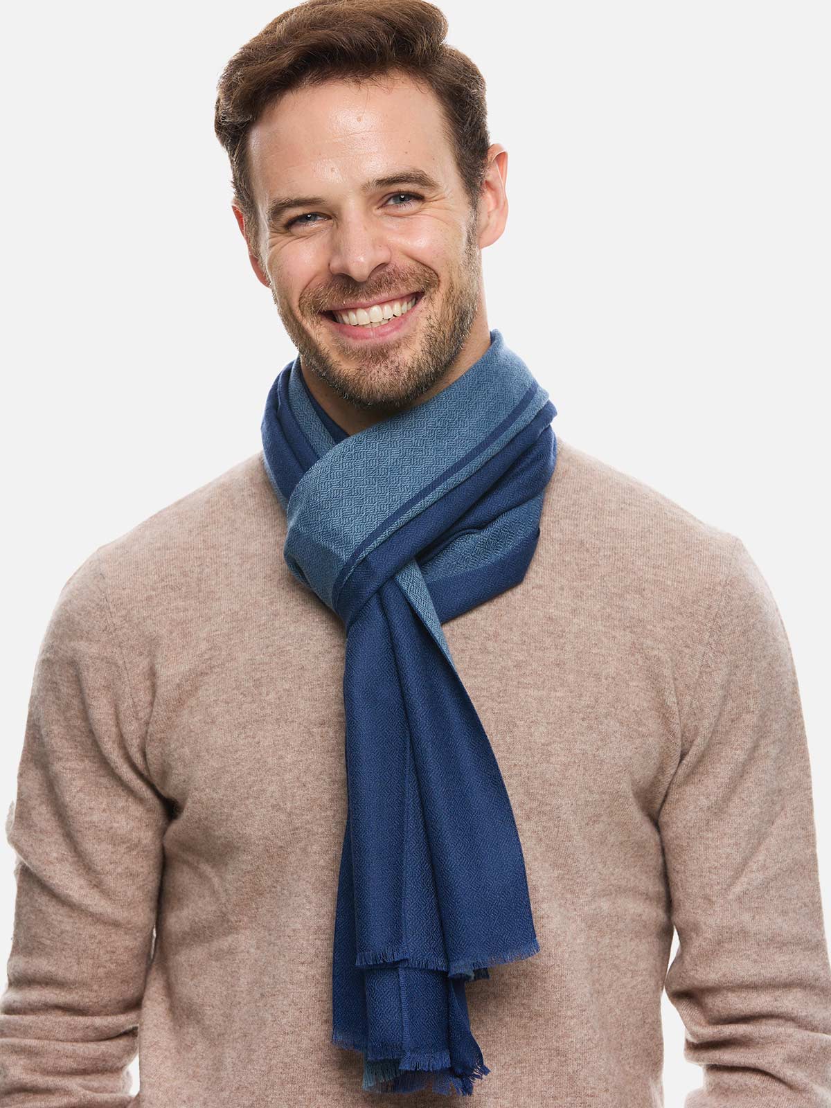 Blue Diamond Mens Cashmere Scarf - Image 5