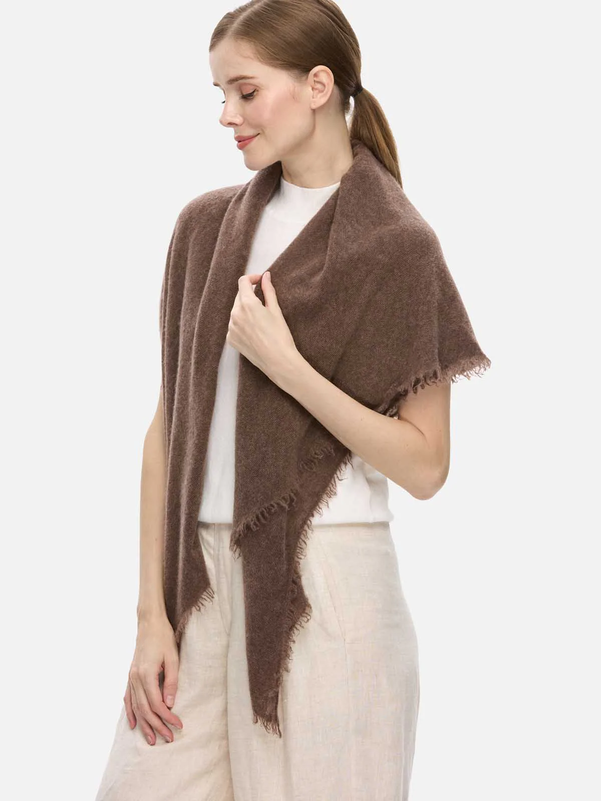 Brown CloudPuff Cashmere Scarf - Image 6