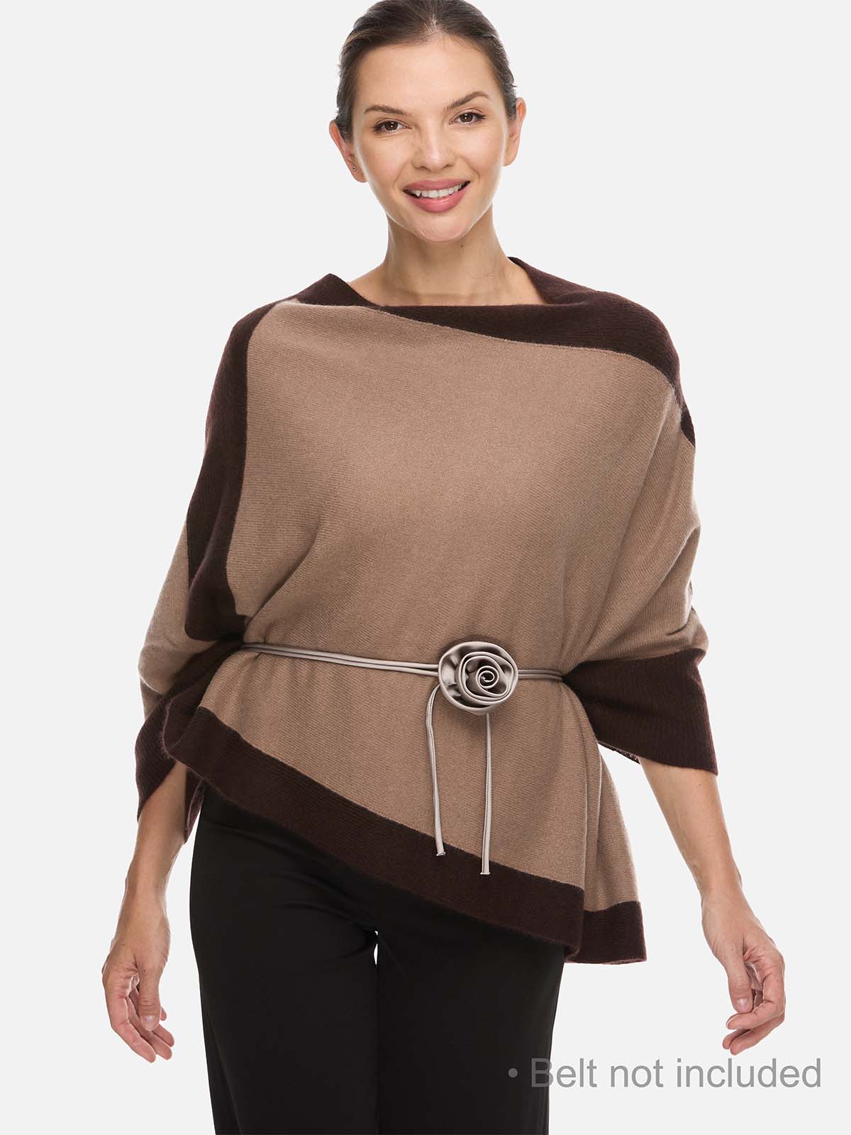 Camel Cashmere Poncho - Image 3