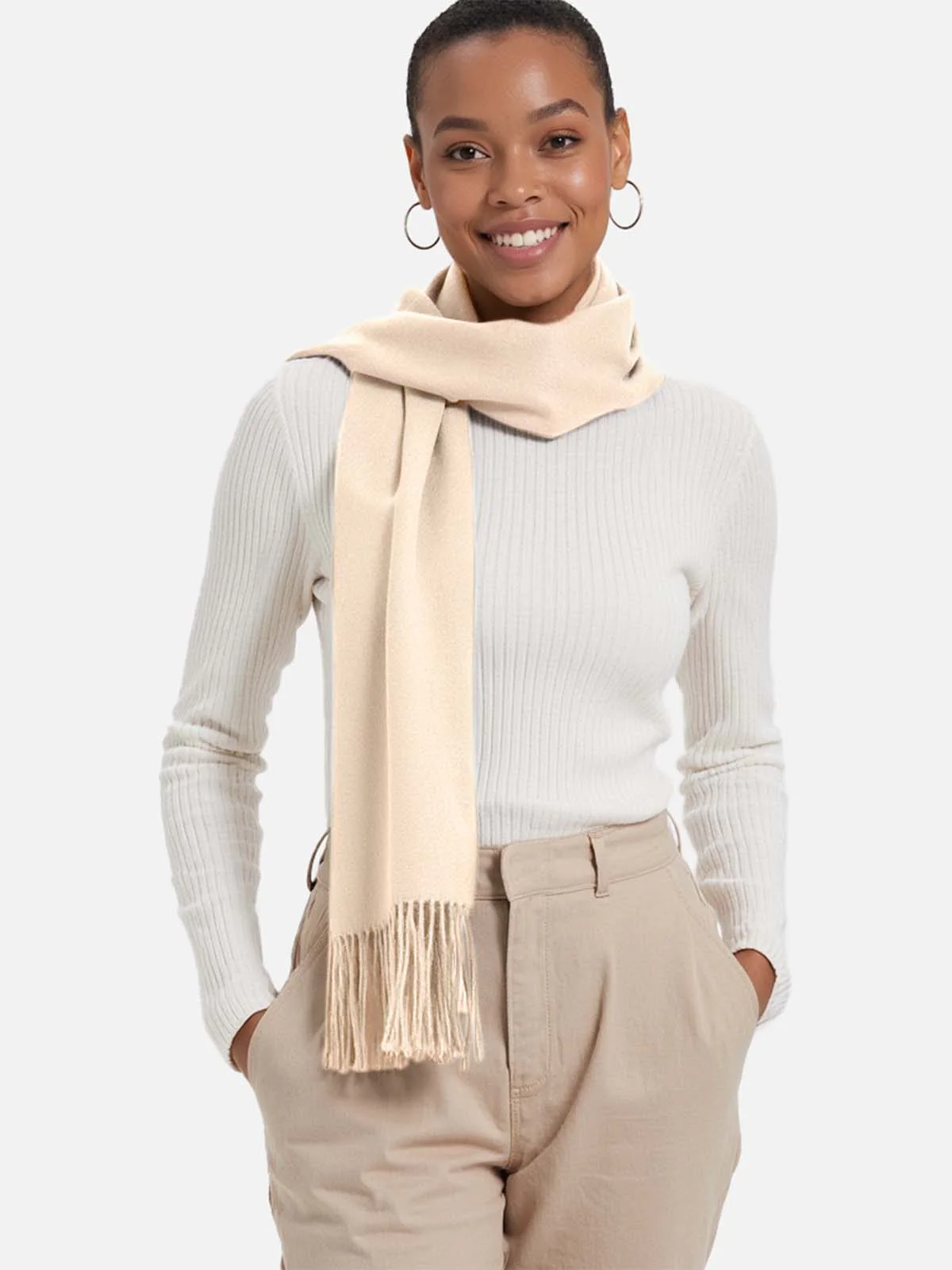 Almond Cashmere Scarf - Image 5