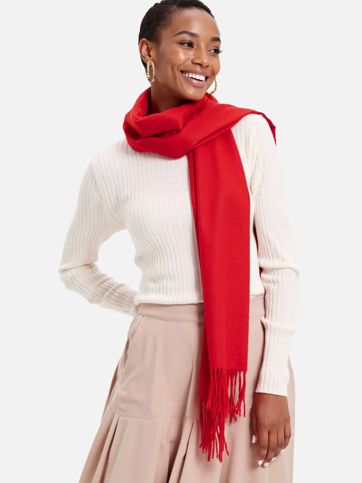 Red Cashmere Scarf - Image 3