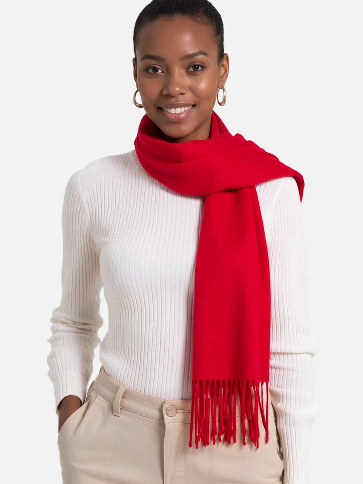 Red Cashmere Scarf - Image 4
