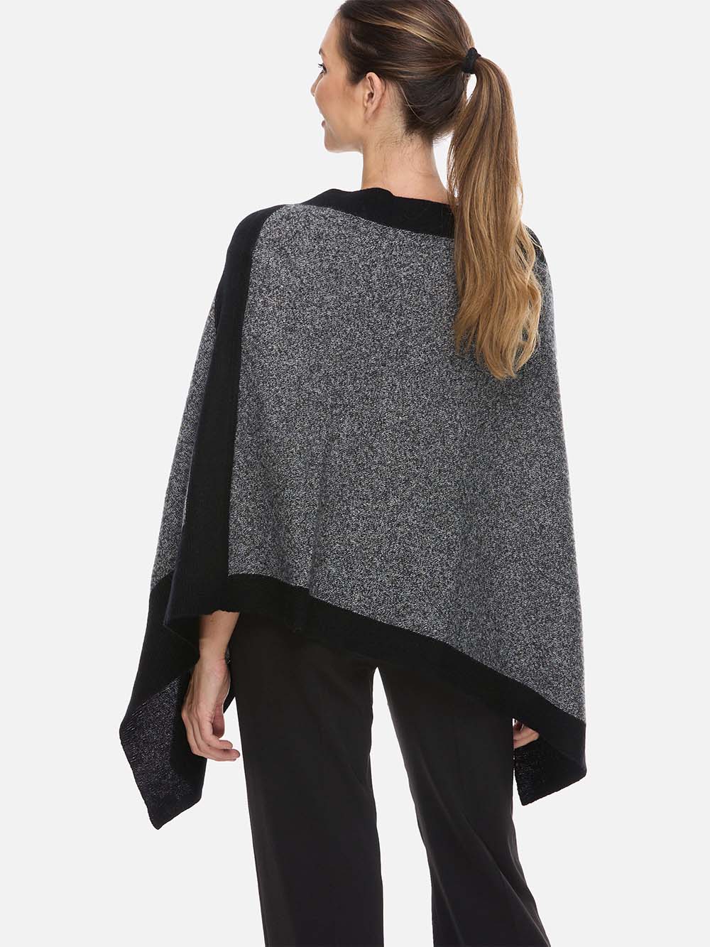 Charcoal Cashmere Poncho - Image 5