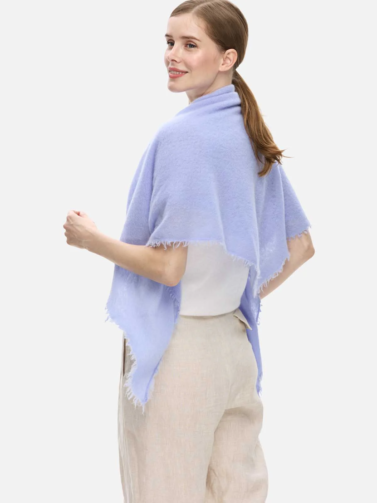 Cornflower Blue CloudPuff Cashmere Scarf - Image 4