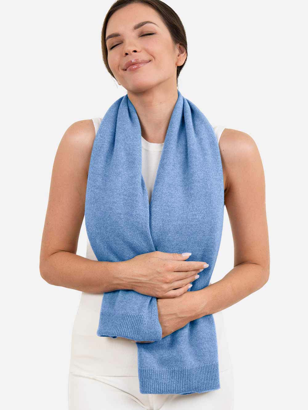 Cornflower Blue Wearable Cashmere Wrap - Image 3