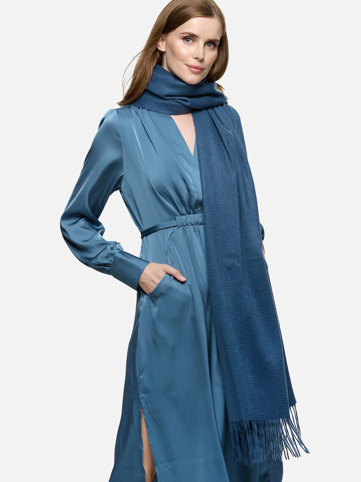 Dark Blue Cashmere Wrap - Image 3