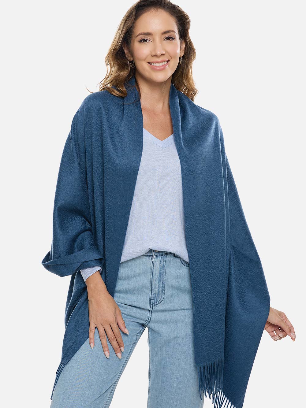 Dark Blue Cashmere Wrap - Image 5