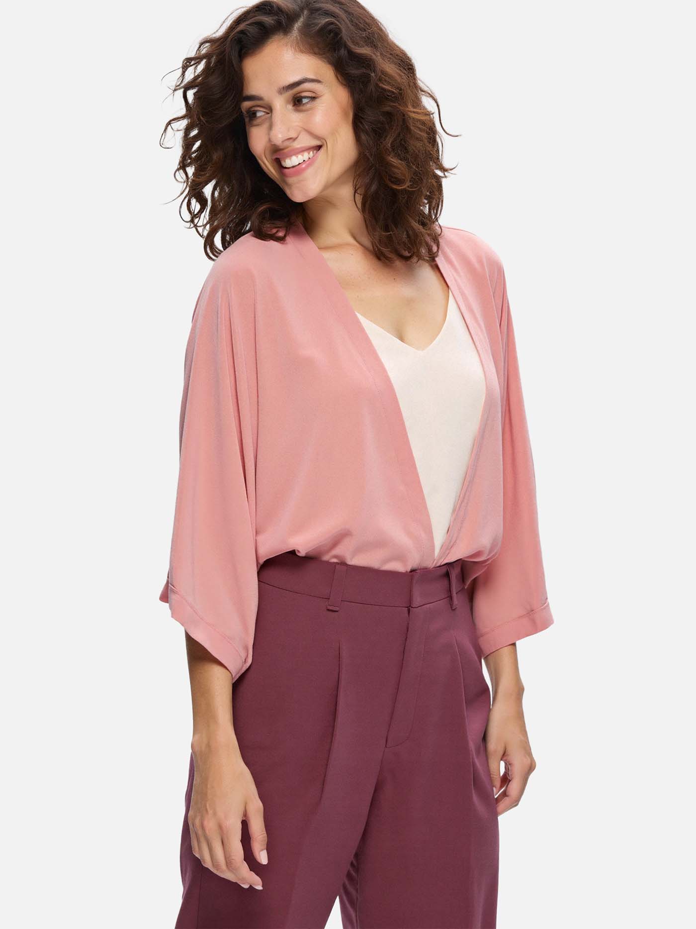 Dusty Rose Silk Relax Cardigan - Image 4