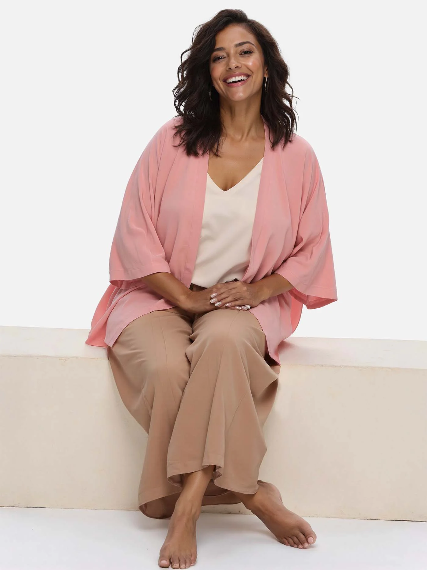 Dusty Rose Silk Relax Cardigan - Image 5