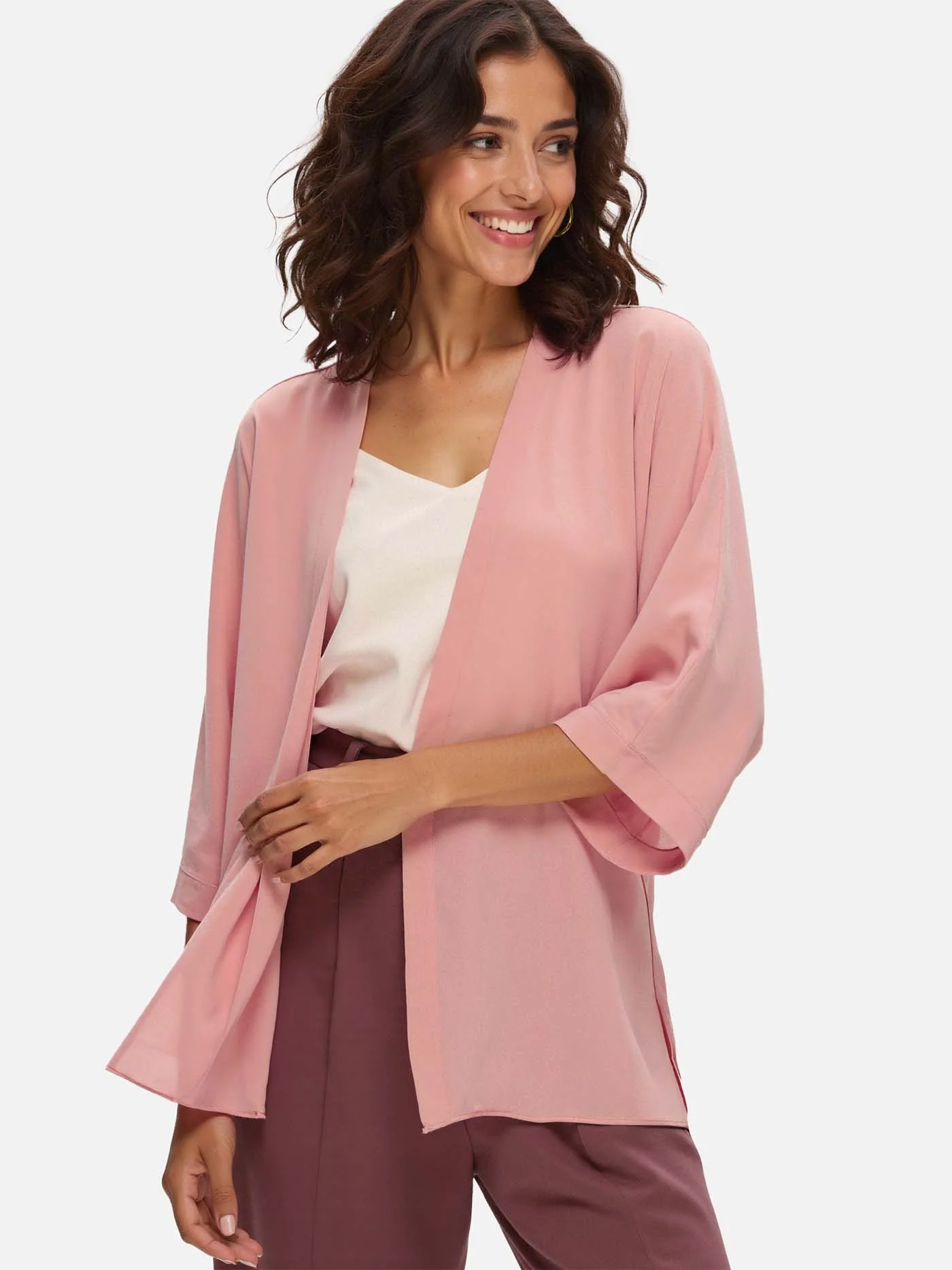 Dusty Rose Silk Relax Cardigan - Image 6