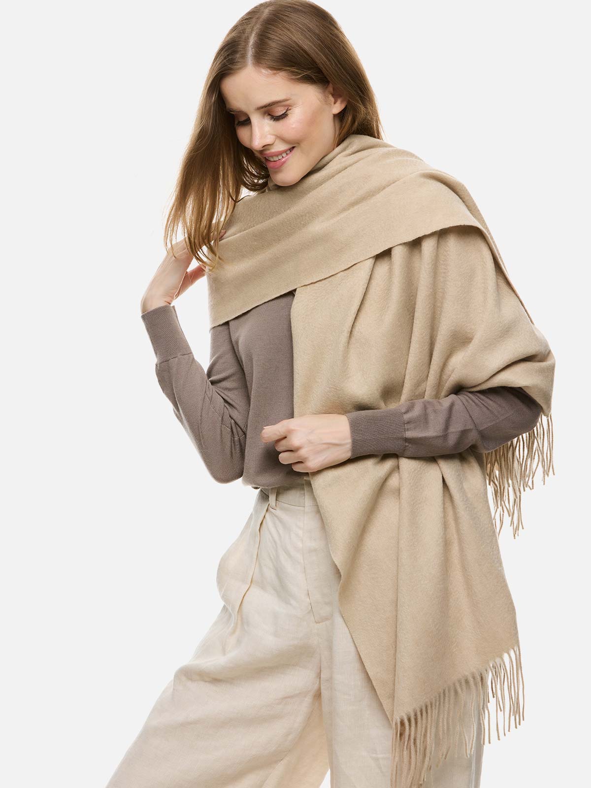 Ecru Cashmere Wrap - Image 3