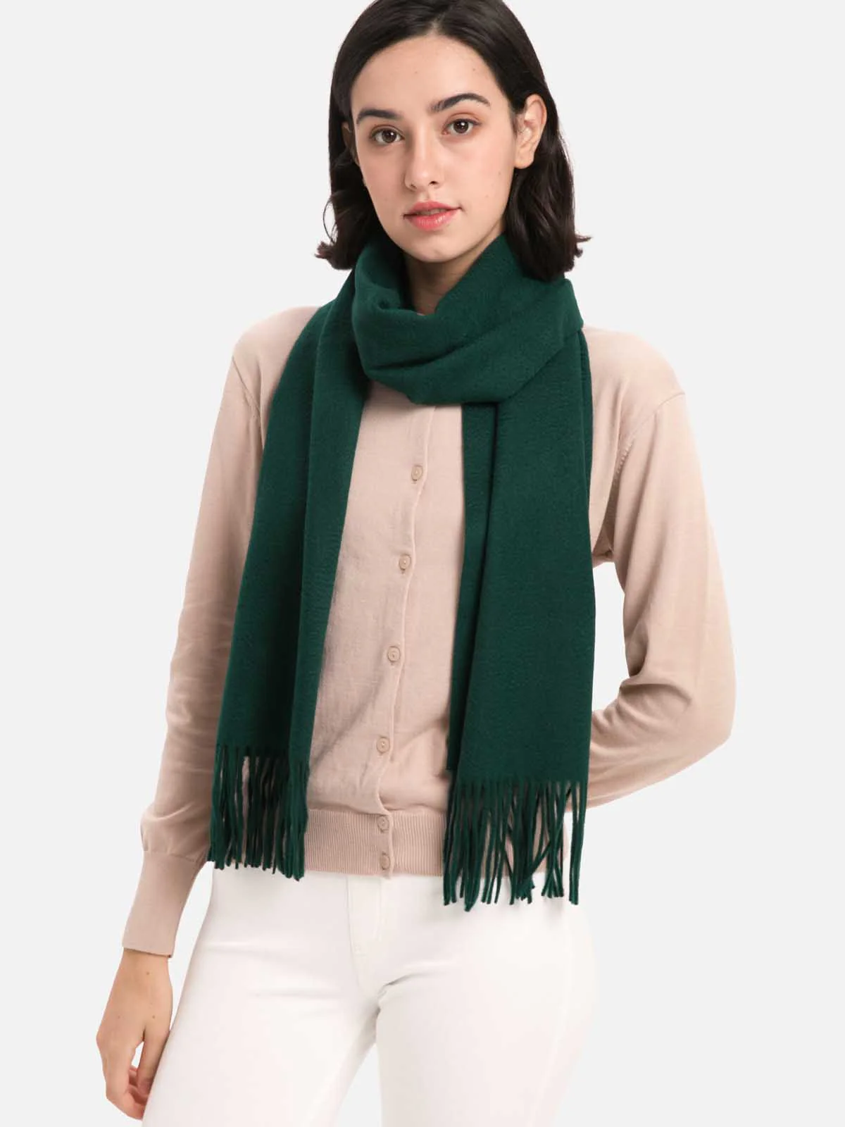 Emerald Green Cashmere Scarf - Image 4