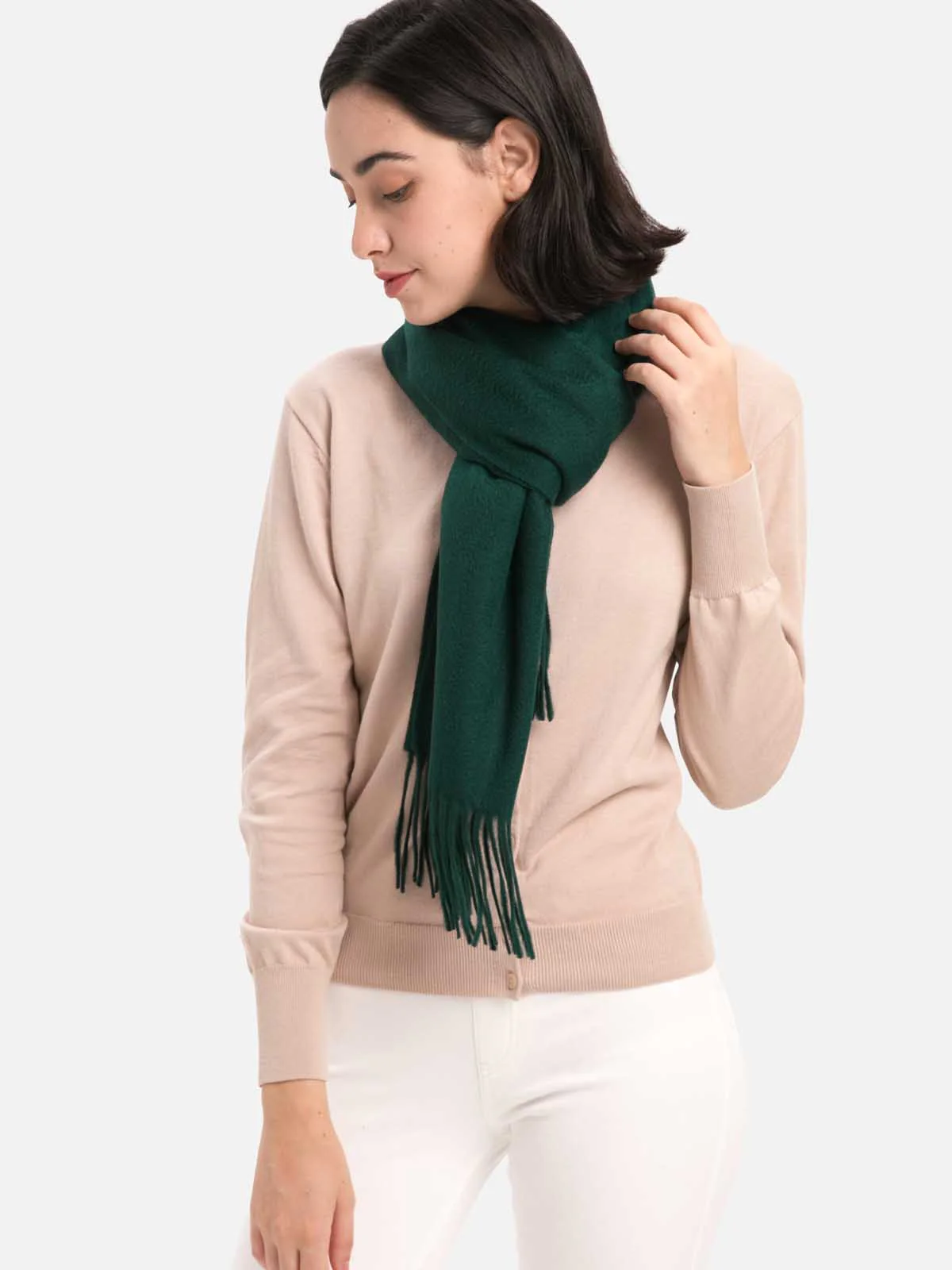 Emerald Green Cashmere Scarf - Image 5