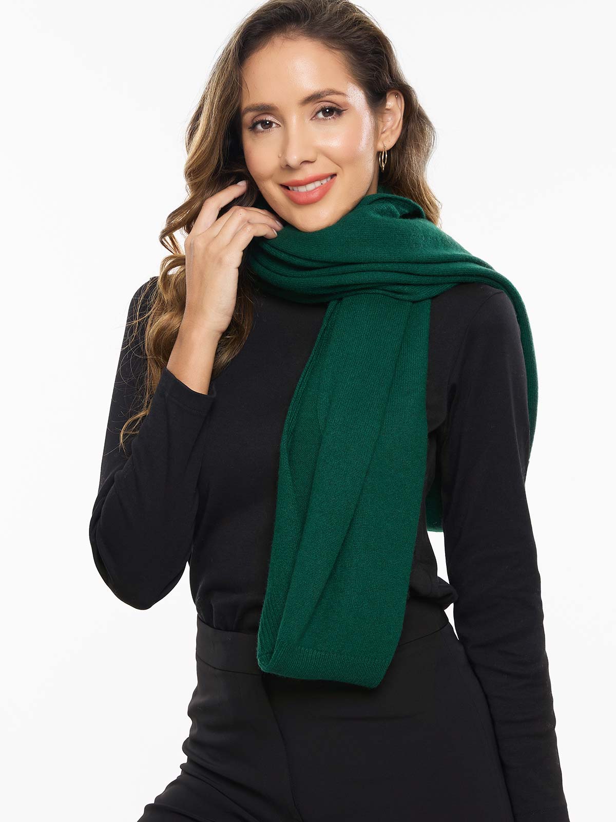 Emerald Green Wearable Cashmere Wrap - Image 4