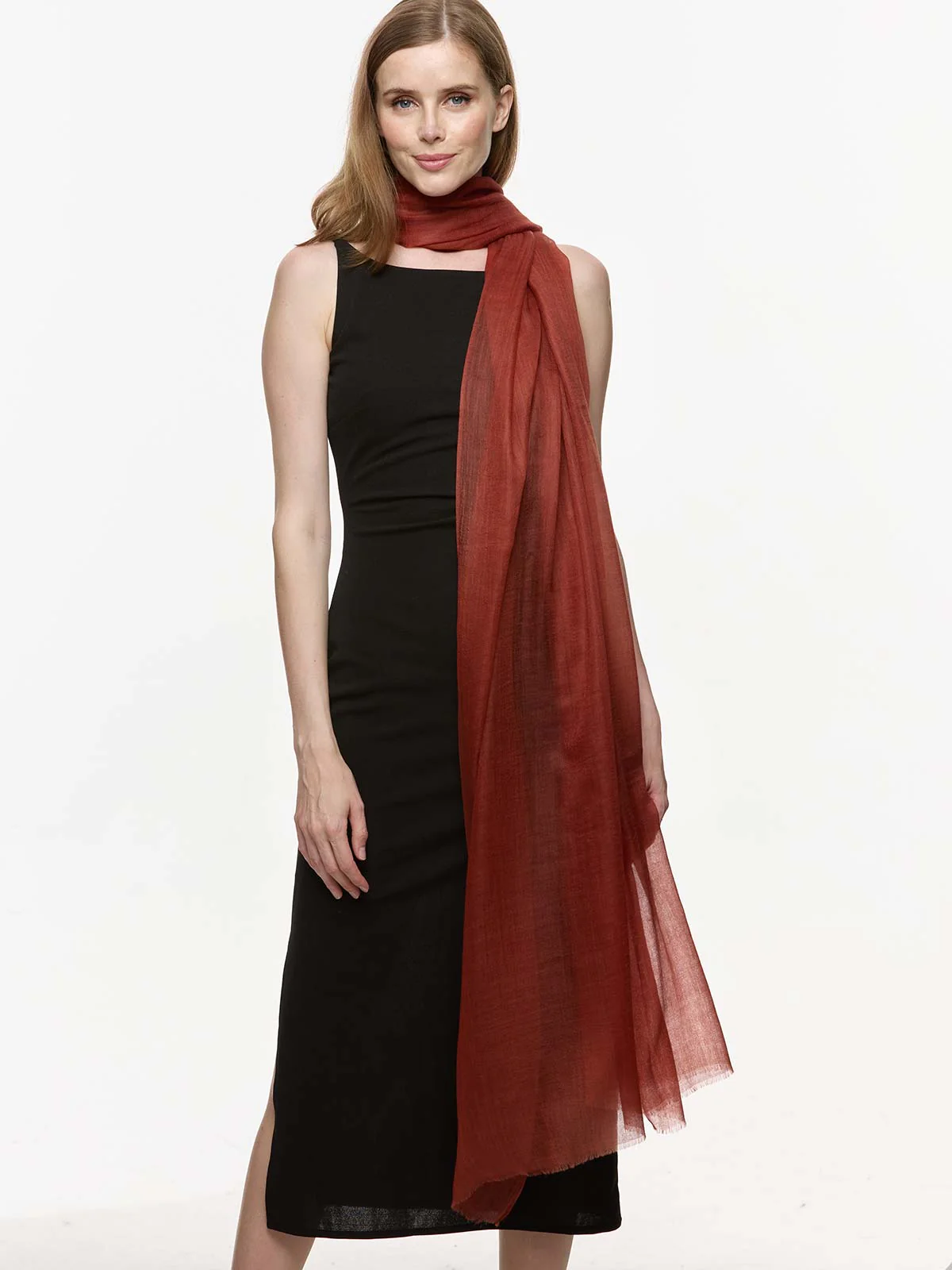 Featherlight Auburn Cashmere Scarf - Image 3