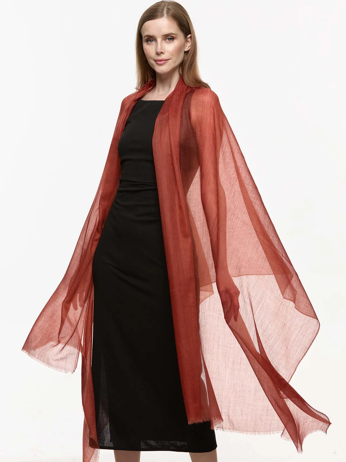Featherlight Auburn Cashmere Scarf - Image 5