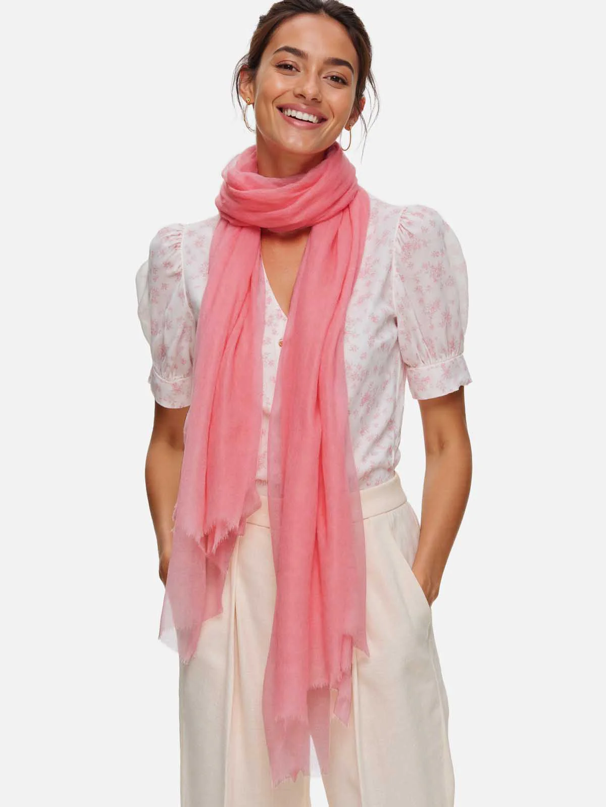 Featherlight Azalea Cashmere Scarf - Image 3