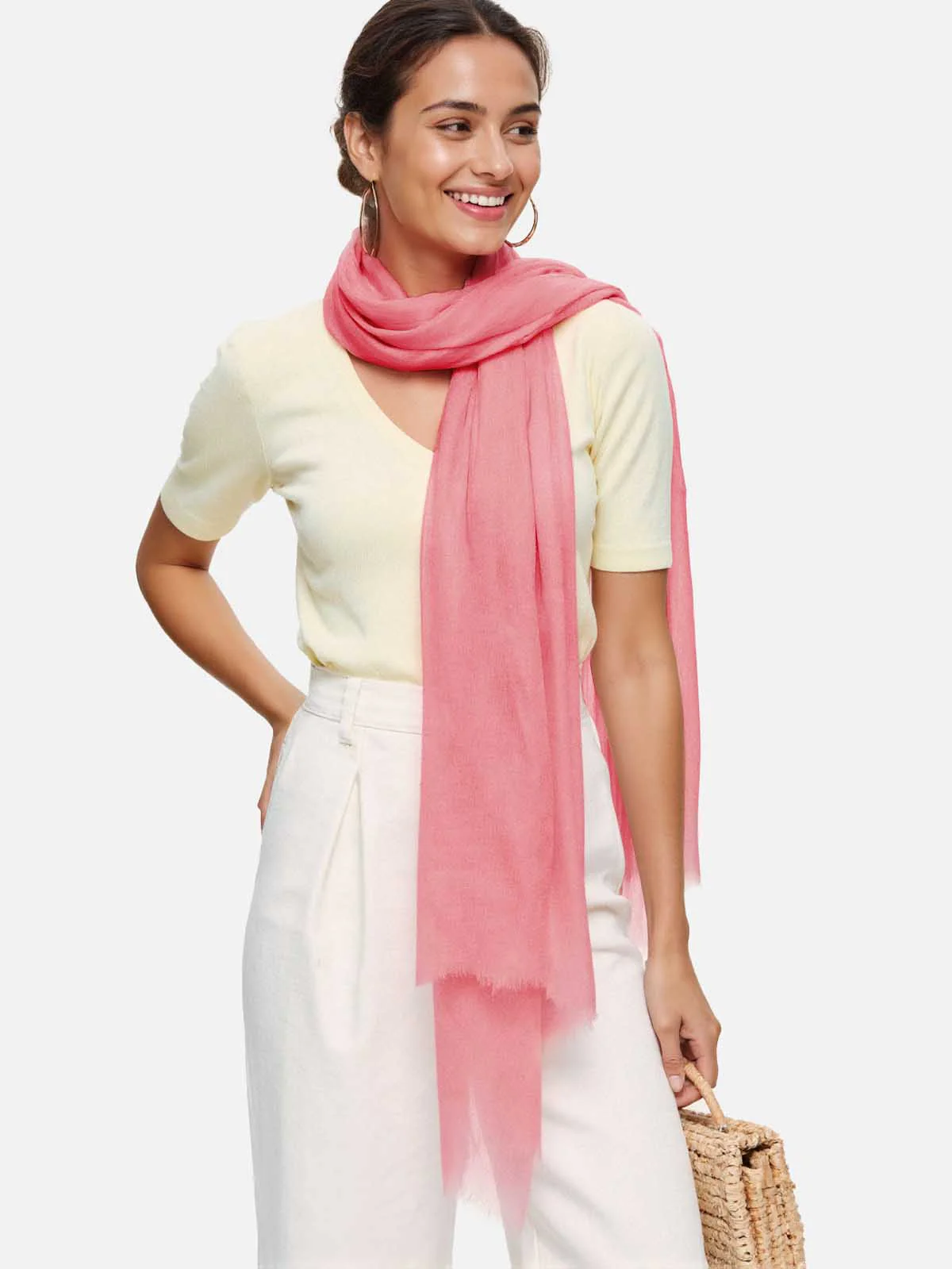 Featherlight Azalea Cashmere Scarf - Image 4