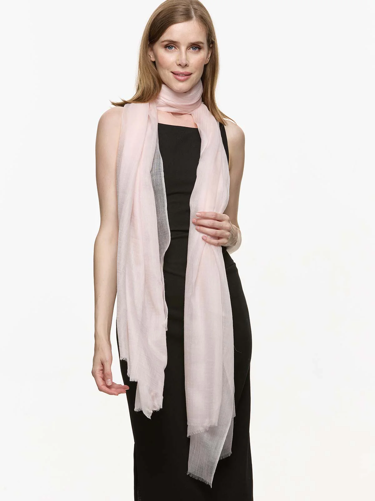 Featherlight Blush Cashmere Scarf - Image 3