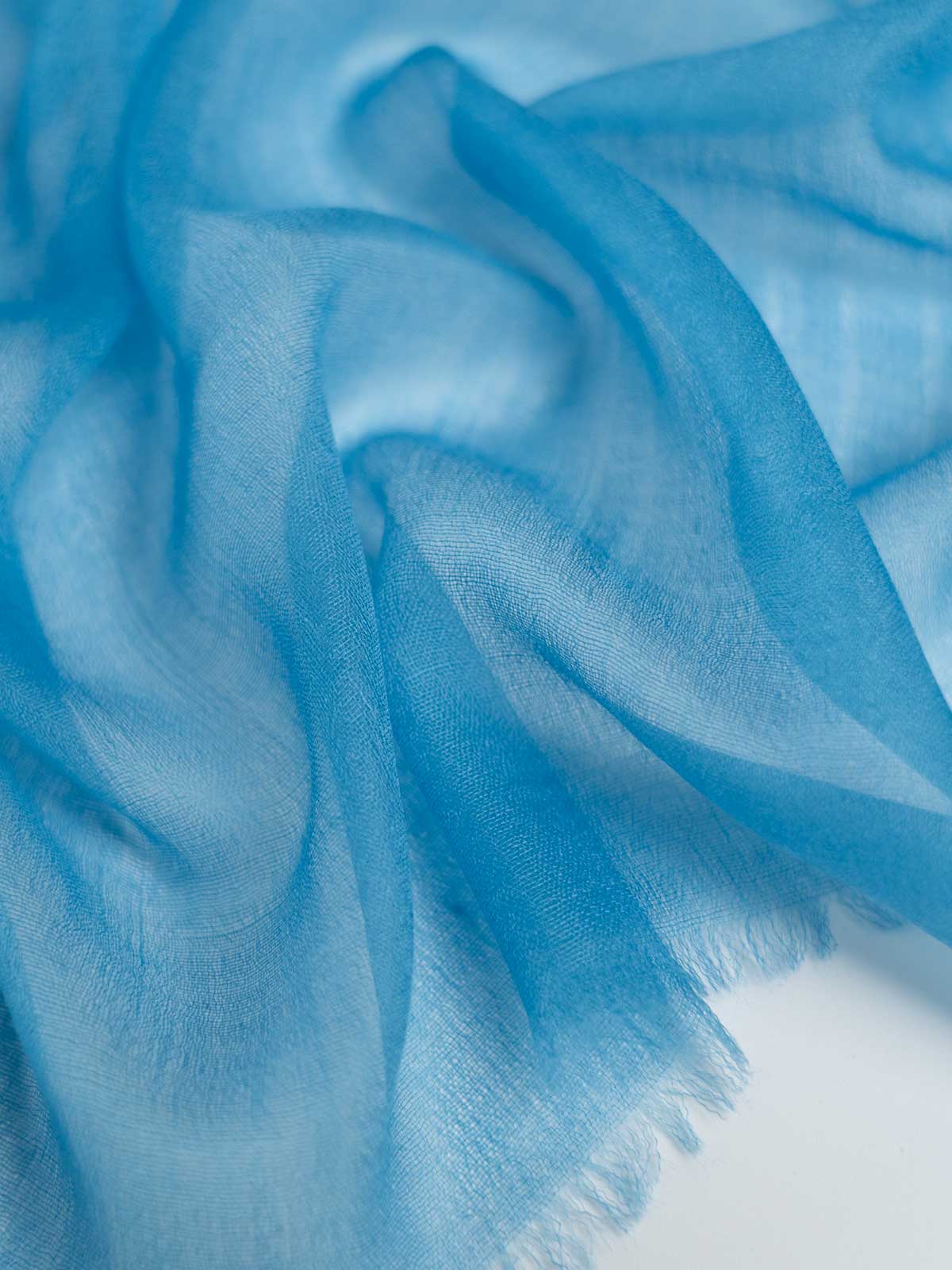Featherlight Bondi Blue Cashmere Scarf - Image 5