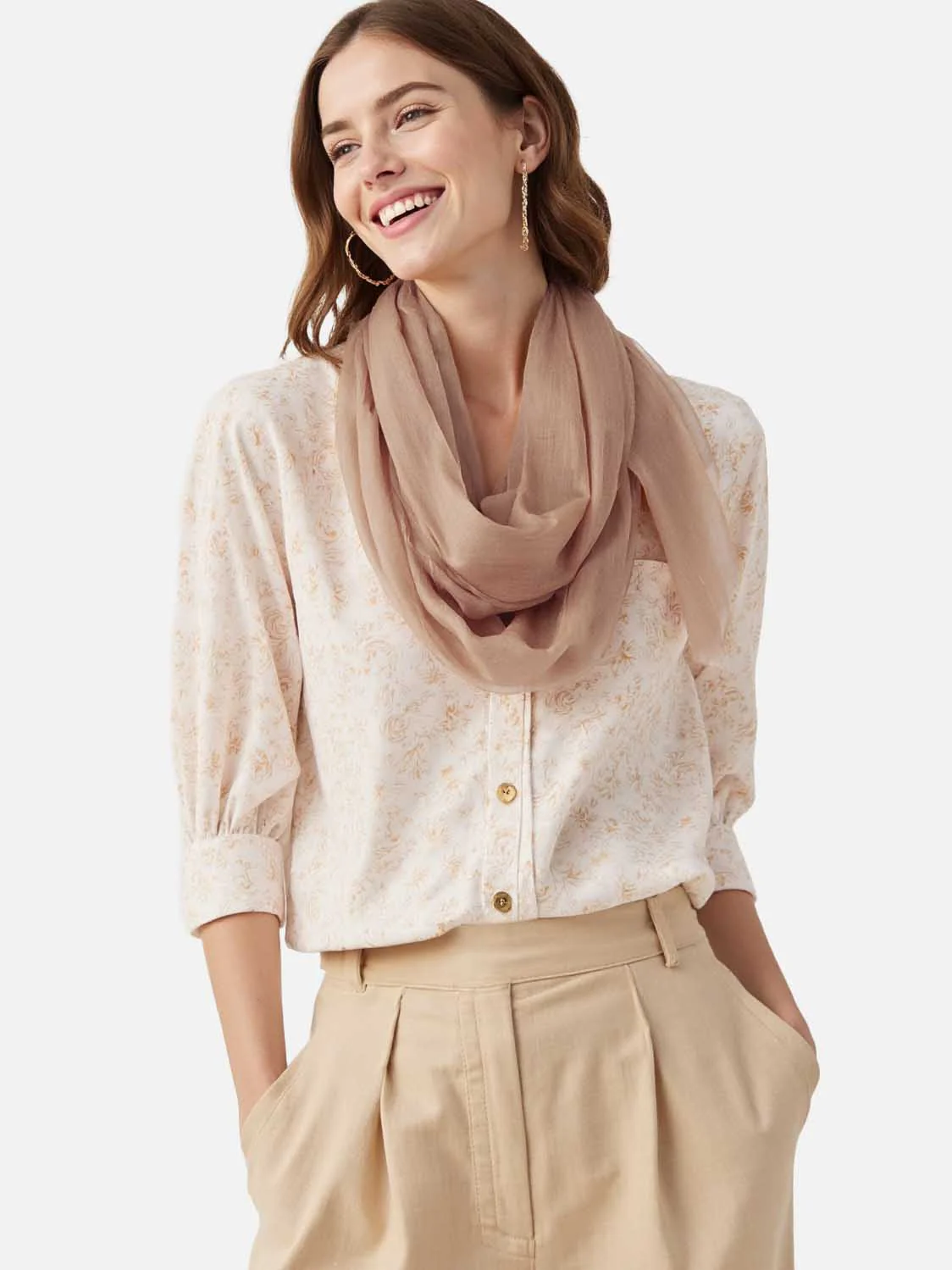 Featherlight Camel Cashmere Scarf - Image 3