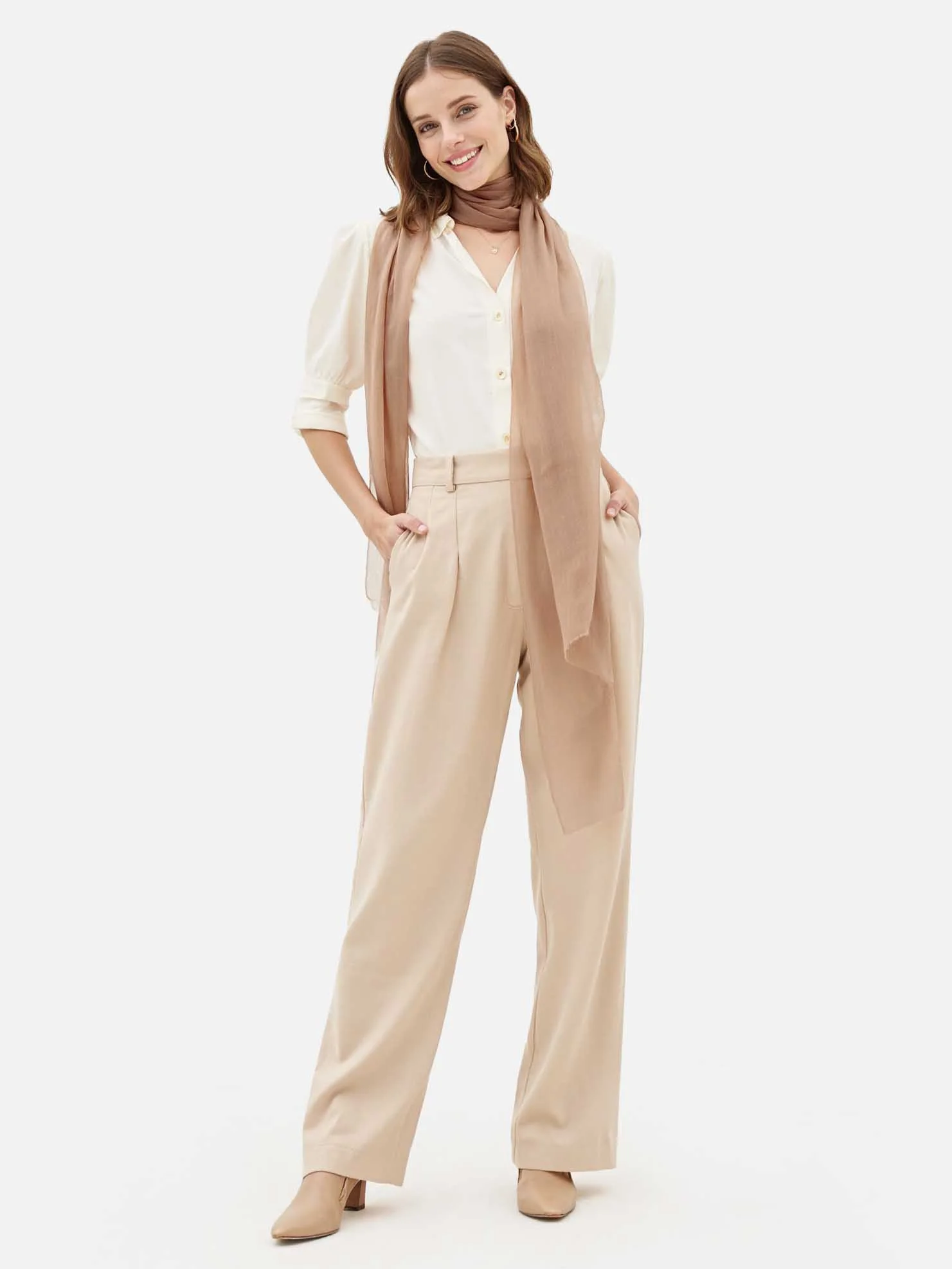 Featherlight Camel Cashmere Scarf - Image 5