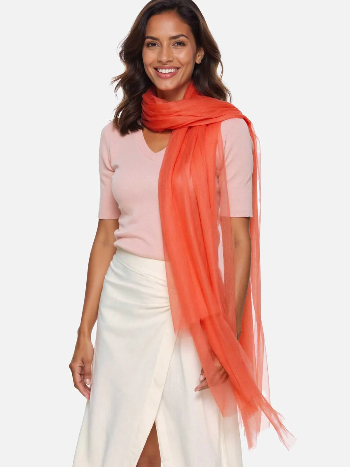Featherlight Camellia Cashmere Scarf - Image 3