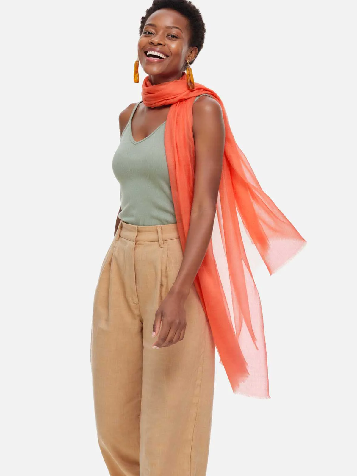 Featherlight Camellia Cashmere Scarf - Image 4