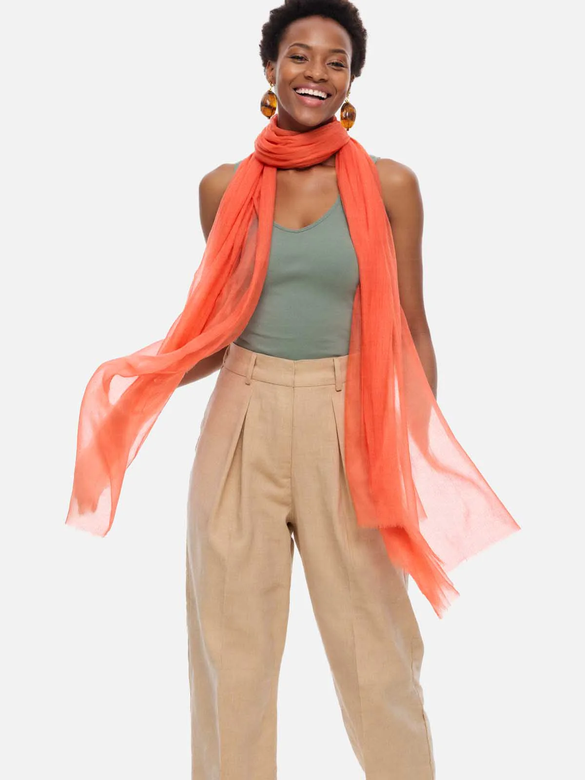 Featherlight Camellia Cashmere Scarf - Image 5