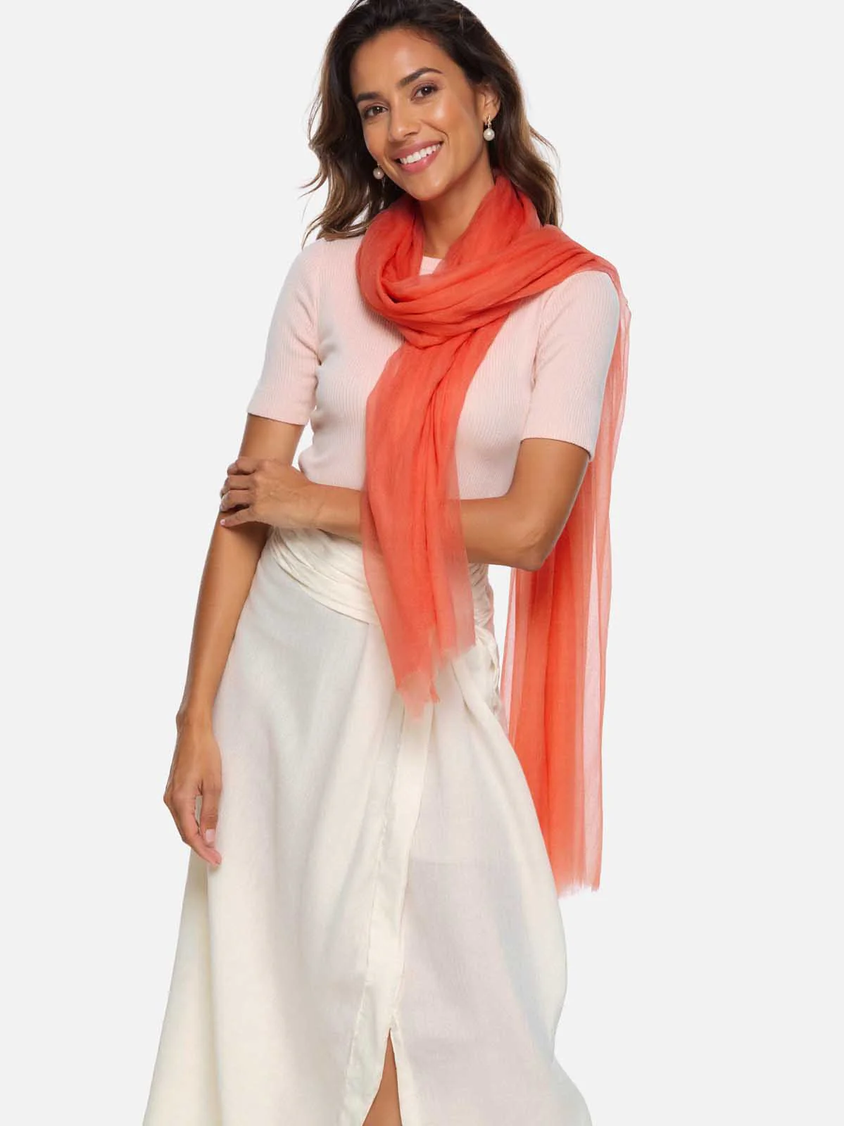 Featherlight Camellia Cashmere Scarf - Image 6