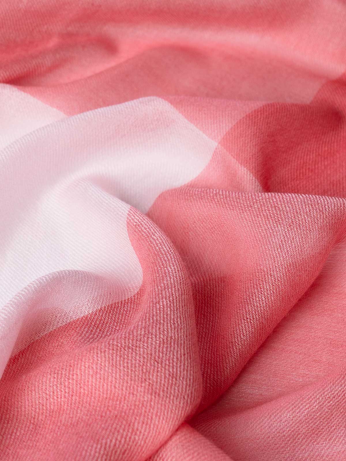 Featherlight Coral White Cashmere Scarf - Image 2